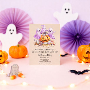Invitation "Fête d'Halloween Fantôme Mignon Anniversaire Enfa