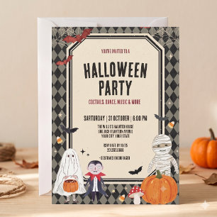 Invitation Fête d'Halloween Fantôme Petit Caprice Méchant