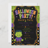 Invitation Fête d'Halloween Frankenstein pour enfants (Devant)