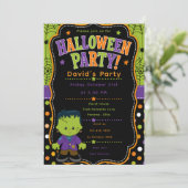 Invitation Fête d'Halloween Frankenstein pour enfants (Debout devant)