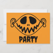 Invitation Fête d'Halloween génoise face au monstre orange (Devant)