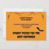 Invitation Fête d'Halloween génoise face au monstre orange (Dos)