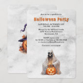 Invitation Fête d'Halloween Ghost Jack O’Lantern (Devant / Derrière)