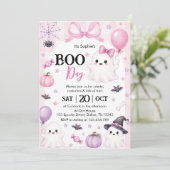 Invitation Fête d'Halloween Ghost Rose Boo-Day (Debout devant)