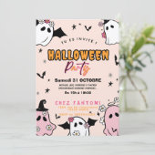 Invitation Fête d'Halloween Girly Fille (Debout devant)