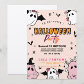 Invitation Fête d'Halloween Girly Fille (Devant / Derrière)