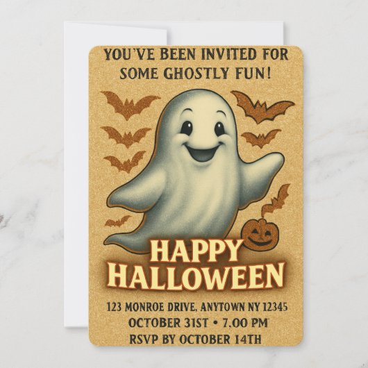 Invitation Fête d'Halloween Glittor (Devant)