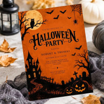 Fête d'Halloween gothique effrayante orange brûlée
