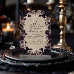 Invitation Fête d'Halloween gothique en violet