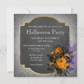 Invitation Fête d'Halloween gothique Floral (Devant)
