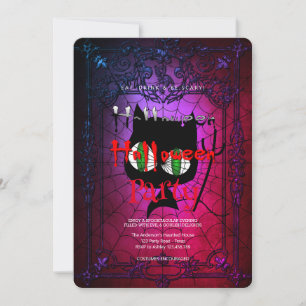 Invitation Fête d'Halloween Gothique La Toile de l'Araignée
