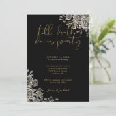 Invitation Fête d'Halloween Gothique Noir Et Or Adulte (Debout devant)