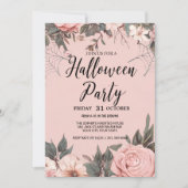 Invitation Fête d'Halloween gothique rose (Devant)