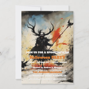 Invitation Fête d'Halloween gothique sombre et vintage Spookt