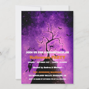 Invitation Fête d'Halloween gothique sombre et vintage Spookt