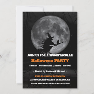 Invitation Fête d'Halloween gothique sombre et vintage Spookt