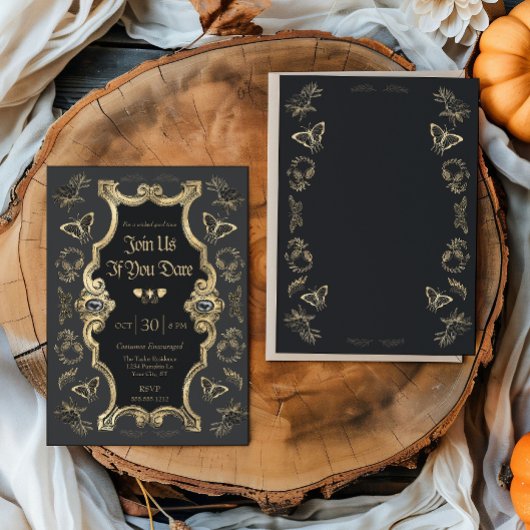 Invitation Fête d'Halloween gothique victorien foncé pour adu