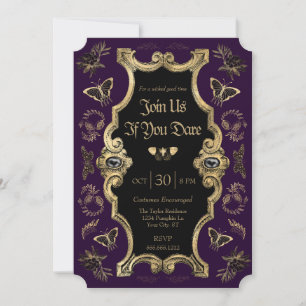 Invitation Fête d'Halloween gothique victorien foncé pour adu