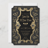 Invitation Fête d'Halloween gothique victorien foncé pour adu (Devant)