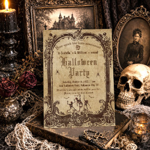Invitation Fête d'Halloween gothique vintage pour adultes