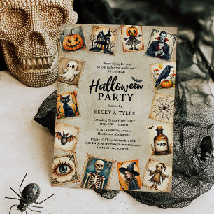 Invitation Fête d'Halloween gothique vintage pour adultes