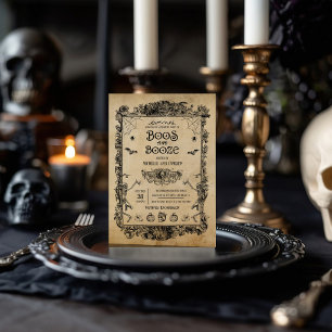 Invitation Fête d'Halloween gothique vintage pour adultes, Bo