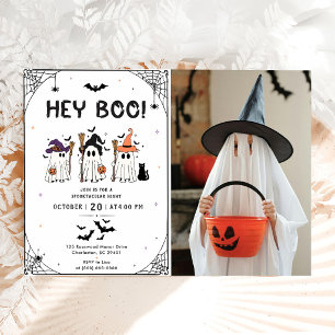 Invitation Fête d'Halloween Hey Boo