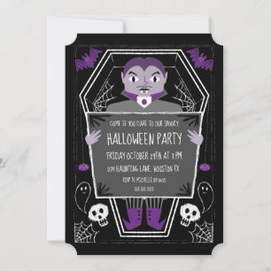 Invitation Fête d'Halloween illustrée par un vampire
