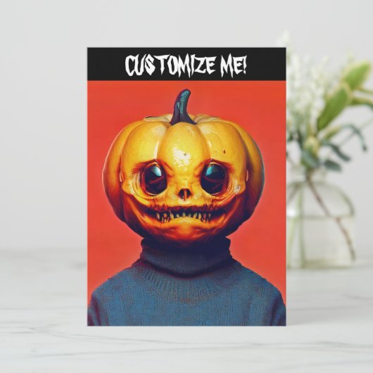 Invitation Fête d'Halloween Jack-O-Lantern (Debout devant)