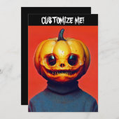 Invitation Fête d'Halloween Jack-O-Lantern (Devant / Derrière)