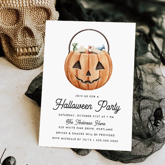 Invitation Fête d'Halloween Jack-O-Lantern