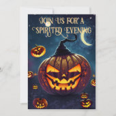 Invitation Fête d'Halloween Jack-o'-lanterne effrayant (Devant)