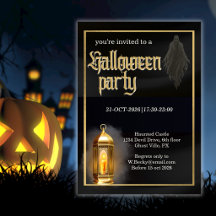 Fête d'Halloween Lanterne Noire Élégante et Sombre