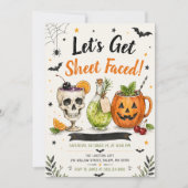 Invitation Fête d'Halloween Let's Get Sheet Faced (Devant)