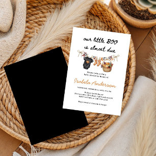 Invitation fête d'Halloween Little Boo Is Almost Due Baby Sh