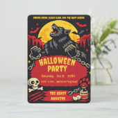 Invitation Fête d'Halloween Loup-Garou (Debout devant)