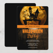Invitation Fête d'Halloween Lune gothique (Devant / Derrière)