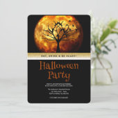 Invitation Fête d'Halloween Lune Gothique (Debout devant)