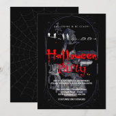 Invitation Fête d'Halloween Maison Gothique Vintage (Devant / Derrière)