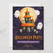 Invitation Fête d'Halloween Maison Hantée (Devant)