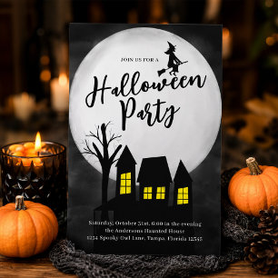 Invitation Fête d'Halloween Maison Hantée Effrayante