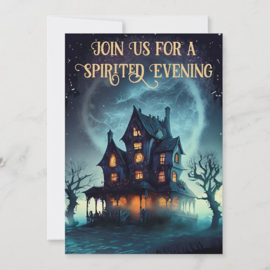 Invitation Fête d'Halloween Maison Hantée Effrayante (Devant)