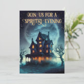 Invitation Fête d'Halloween Maison Hantée Effrayante (Debout devant)