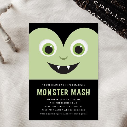 Invitation Fête d'Halloween Mash de Monstre Vampire Mignon