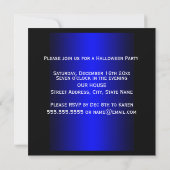 Invitation Fête d'Halloween Masques Bleus Sarcelle Fête de Ma (Dos)