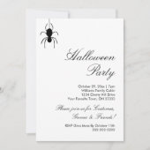 Invitation Fête d'Halloween mignon araignées noir blanc (Devant)