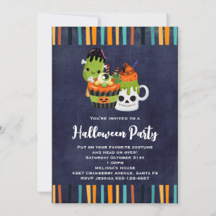 Invitation Fête d'Halloween mignonne et effrayante