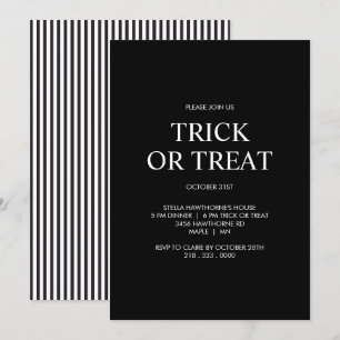 Invitation Fête d'Halloween minimaliste moderne classique en
