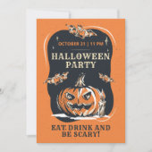 Invitation Fête d'Halloween moderne (Devant)