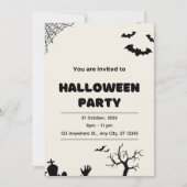 Invitation Fête d'Halloween moderne beige (Devant)